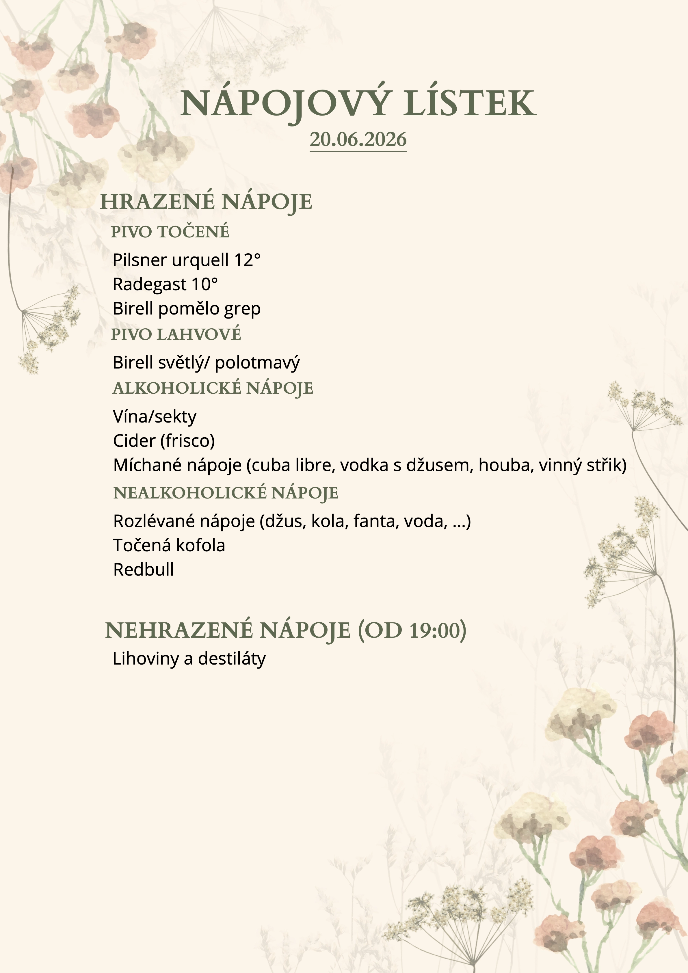 Nápoje